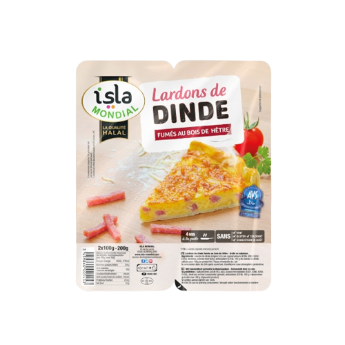 Lardons de dinde fumé au bois de hêtre 200g Central'Hal